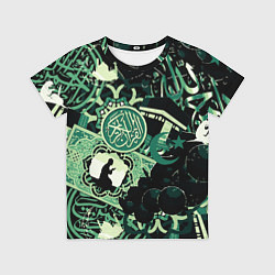 Футболка детская Полумесяц и мусульманские узоры, цвет: 3D-принт
