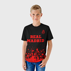 Футболка детская Real Madrid - red gradient посередине, цвет: 3D-принт — фото 2