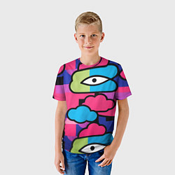 Футболка детская Глаза облака абстракция, цвет: 3D-принт — фото 2
