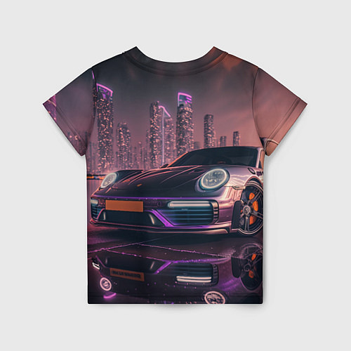 Детская футболка Porshe neon city / 3D-принт – фото 2