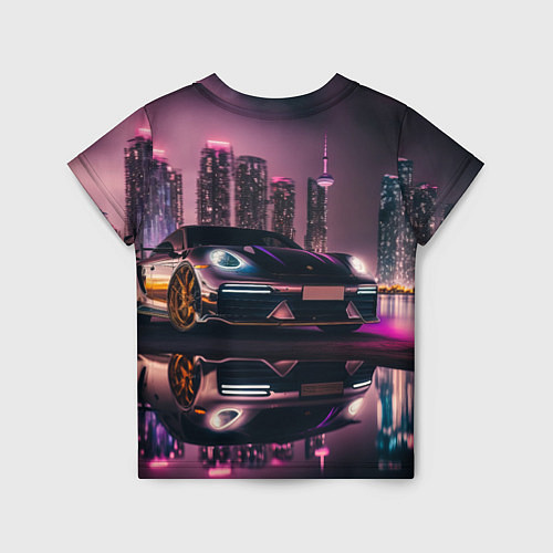 Детская футболка Porshe night city / 3D-принт – фото 2