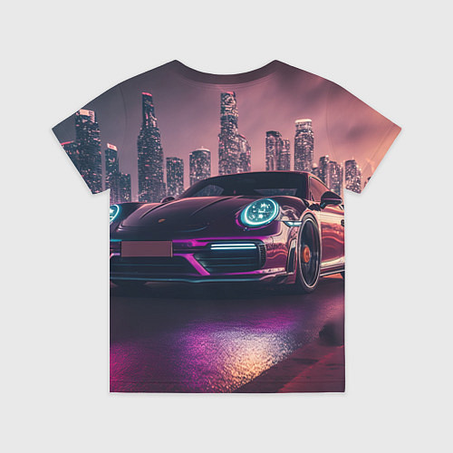 Детская футболка Porshe ночной город / 3D-принт – фото 2