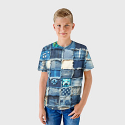Футболка детская Пэчворк из Minecraft, цвет: 3D-принт — фото 2