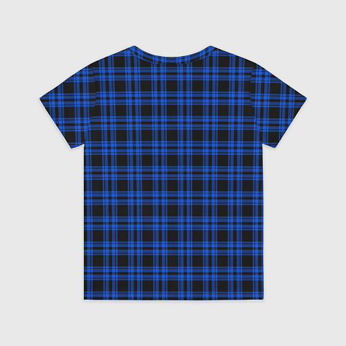Детская футболка Чёрно-синий полосы клетка / 3D-принт – фото 2