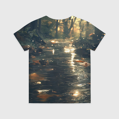 Детская футболка Выдра в летнем пруду / 3D-принт – фото 2