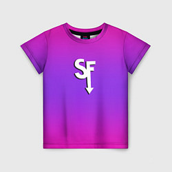 Футболка детская Sally Face neon gradient, цвет: 3D-принт