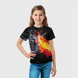 Футболка детская Столкновения огня и воды, цвет: 3D-принт — фото 2