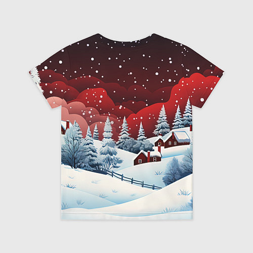 Детская футболка Новогодняя змейка и снегопад / 3D-принт – фото 2