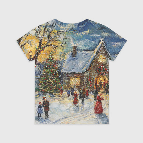 Детская футболка Новогодние каникулы картина маслом / 3D-принт – фото 2