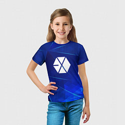 Футболка детская Exo blue poly, цвет: 3D-принт — фото 2