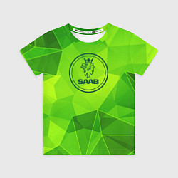 Футболка детская Saab green poly, цвет: 3D-принт