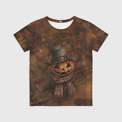 Футболка детская Весёлый тыквенный Джек, цвет: 3D-принт