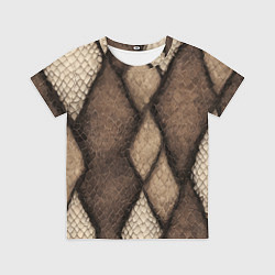 Футболка детская Кожа змеи ромбы, цвет: 3D-принт