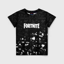 Футболка детская Fortnite pattern black, цвет: 3D-принт