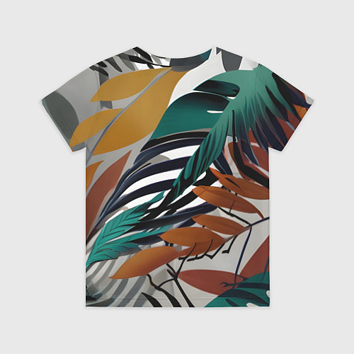 Детская футболка Полоски листья / 3D-принт – фото 2