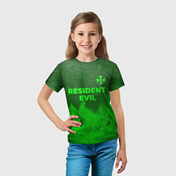 Футболка детская Resident Evil - green gradient посередине, цвет: 3D-принт — фото 2