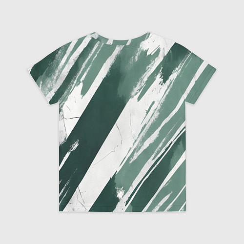 Детская футболка Косая зеленая полоска / 3D-принт – фото 2