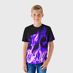 Футболка детская Неоновый огненный стиль, цвет: 3D-принт — фото 2