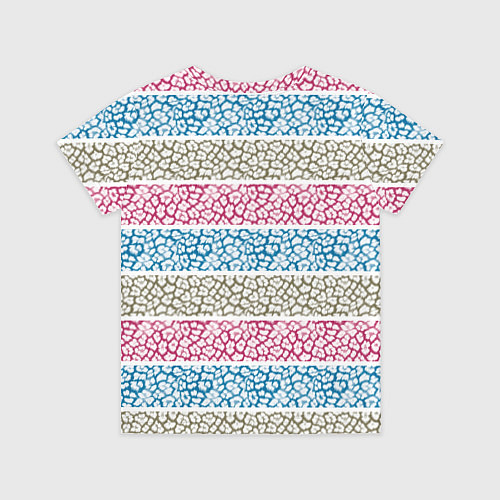 Детская футболка Горизонтальные разноцветные полосы с тигровым узор / 3D-принт – фото 2