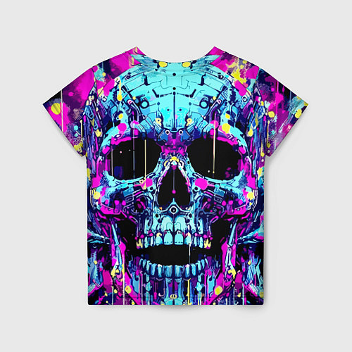 Детская футболка Cool skull sketch - blots / 3D-принт – фото 2