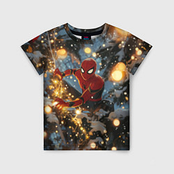 Футболка детская Spiderman на новогодней елке, цвет: 3D-принт