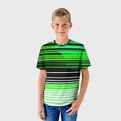Футболка детская Разноцветные вертикальные линии, цвет: 3D-принт — фото 2