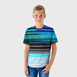 Футболка детская Разноцветные вертикальные линии, цвет: 3D-принт — фото 2