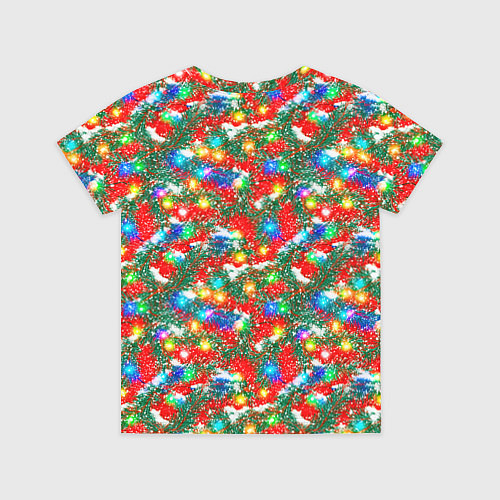 Детская футболка Яркие гирлянды на еловых ветках / 3D-принт – фото 2