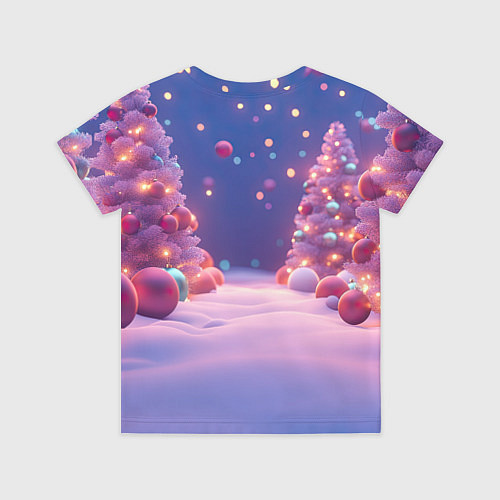Детская футболка Змея и яркие елки 2025 / 3D-принт – фото 2