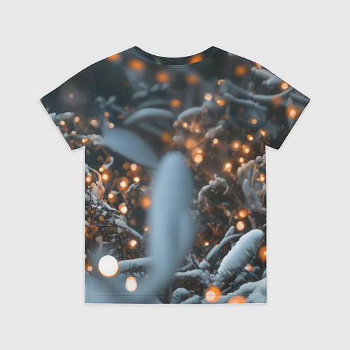 Детская футболка Лисица и новогодняя гирлянда / 3D-принт – фото 2