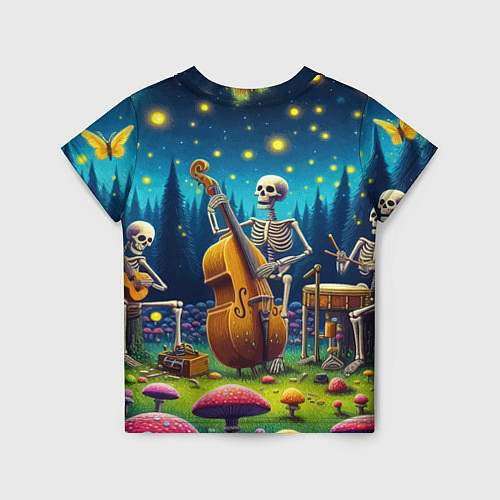 Детская футболка Ансамбль черепов даёт концерт под луной / 3D-принт – фото 2