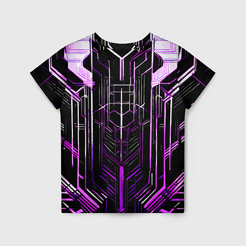Детская футболка Purple lines on a black background / 3D-принт – фото 2