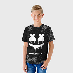 Футболка детская Снежный Marshmello, цвет: 3D-принт — фото 2