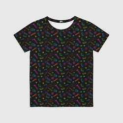 Футболка детская Паттерн с разноцветными радиодеталями, цвет: 3D-принт