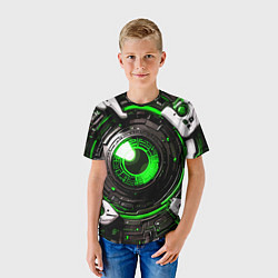 Футболка детская Зелёная сфера киберпанк, цвет: 3D-принт — фото 2