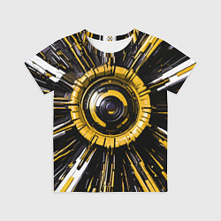 Футболка детская Чёрно-жёлтая сфера киберпанк, цвет: 3D-принт