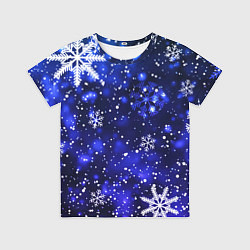 Футболка детская Новогодние узорчатые снежинки, цвет: 3D-принт