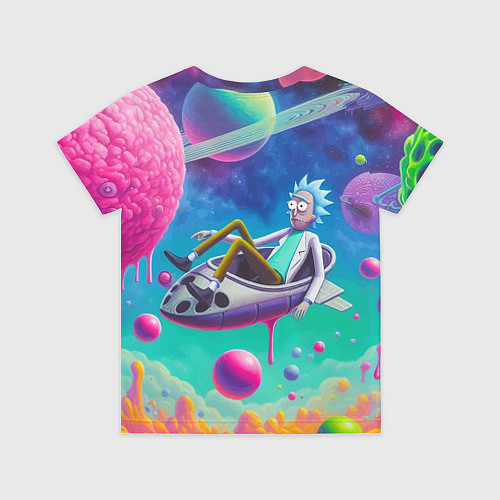 Детская футболка Рик в космической лодке - сюрреализм / 3D-принт – фото 2
