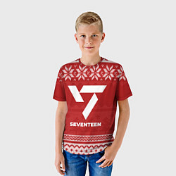 Футболка детская Новогодний Seventeen, цвет: 3D-принт — фото 2