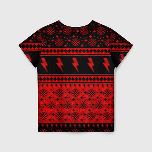 Детская футболка ACDC christmas sweater / 3D-принт – фото 2