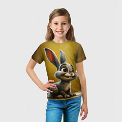 Футболка детская Милый зайчик, цвет: 3D-принт — фото 2