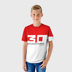Футболка детская 30 Seconds to Mars - red and white, цвет: 3D-принт — фото 2