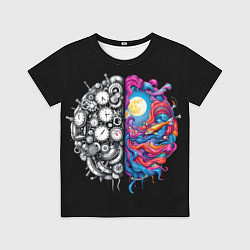 Футболка детская Правое и левое полушарие, цвет: 3D-принт