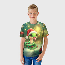 Футболка детская Змейка показывает язык, цвет: 3D-принт — фото 2