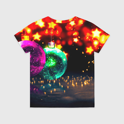 Детская футболка Новогоднее свечение игрушек / 3D-принт – фото 2