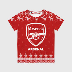 Футболка детская Новогодний Arsenal с оленями, цвет: 3D-принт
