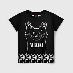 Футболка детская Nirvana: cat rock, цвет: 3D-принт