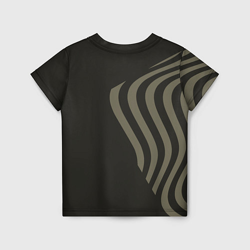Детская футболка Парусник и волны на темно-оливковом / 3D-принт – фото 2