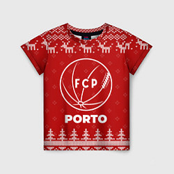 Футболка детская Новогодний Porto с оленями, цвет: 3D-принт