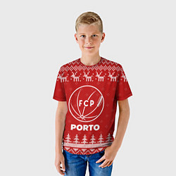 Футболка детская Новогодний Porto с оленями, цвет: 3D-принт — фото 2